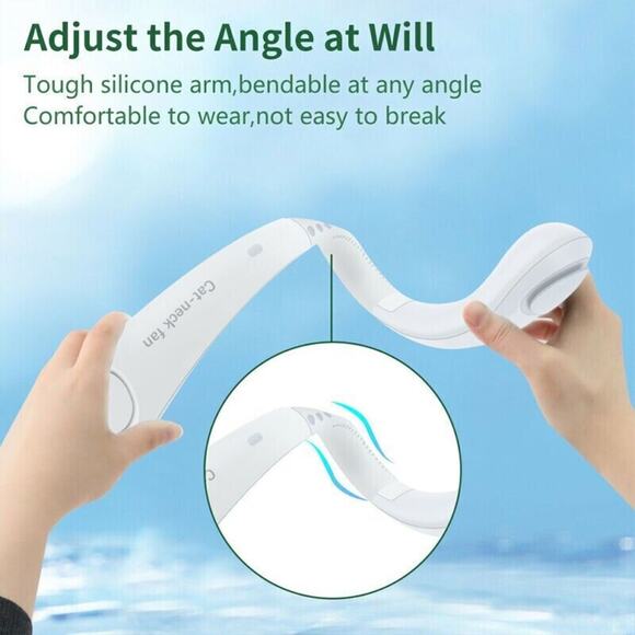 Portable Bladeless Personal Neck Cooler Rechargeable Neck Hanging Fan White New - Picture 8 of 9